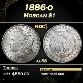 1886-o Morgan Dollar $1 Grades au58