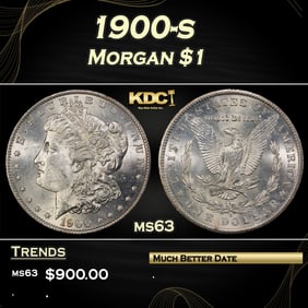1900-s Morgan Dollar $1 Grades ms63