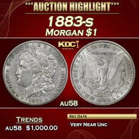 1883-s Morgan Dollar $1 au58 SEGS