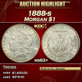 1888-s Morgan Dollar $1 ms63+ USCG