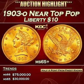 1903-o Gold Liberty Eagle Near Top Pop $10 ms65+ SEGS