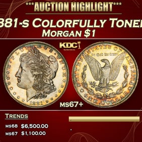 1881-s Morgan Dollar Colorfully Toned $1 ms67+ SEGS