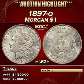 1897-o Morgan Dollar $1 ms62+ USCG