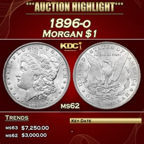 1896-o Morgan Dollar $1 ms62 USCG