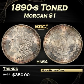 1890-s Morgan Dollar Toned $1 Grades ms64