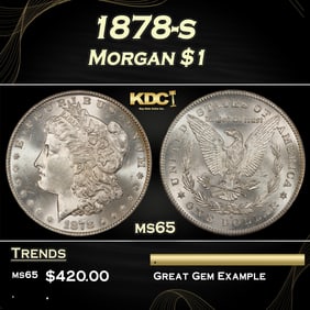 1878-s Morgan Dollar $1 Grades ms65
