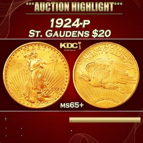 1924-p Gold St. Gaudens Double Eagle $20 ms65+ SEGS