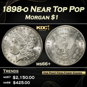 1898-o Morgan Dollar Near Top Pop $1 ms66+ SEGS