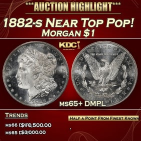 1882-s Morgan Dollar Near Top Pop! $1 ms65+ DMPL SEGS