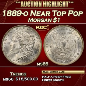 1889-o Morgan Dollar Near Top Pop $1 ms66 SEGS