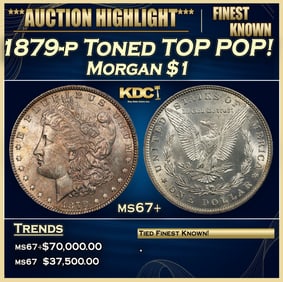 1879-p Morgan Dollar Toned TOP POP! $1 ms67+ SEGS