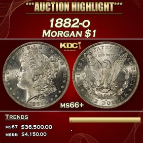 1882-o Morgan Dollar $1 ms66+ SEGS