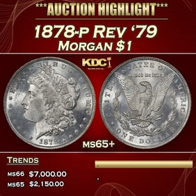 1878-p Rev '79 Morgan Dollar $1 ms65+ SEGS