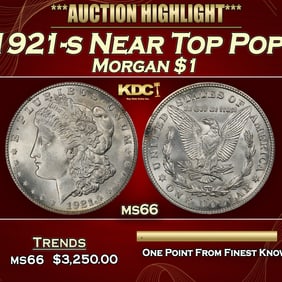 1921-s Morgan Dollar Near Top Pop! $1 ms66 SEGS