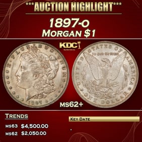 1897-o Morgan Dollar $1 ms62+ USCG