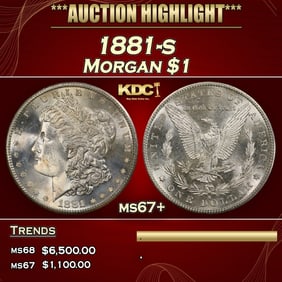 1881-s Morgan Dollar $1 ms67+ SEGS
