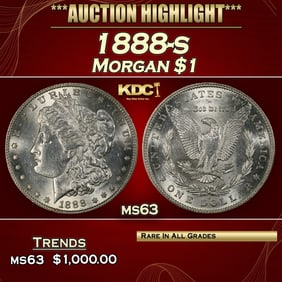 1888-s Morgan Dollar $1 ms63 USCG