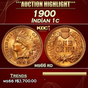 1900 Indian Cent 1c ms66 rd SEGS