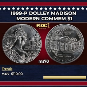 1999-p Dolley Madison Modern Commem Dollar $1 ms70 SEGS