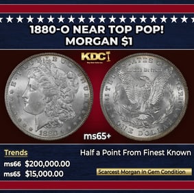 1880-o Morgan Dollar Near Top Pop! $1 ms65+ SEGS