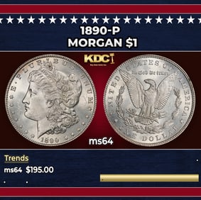 1890-p Morgan Dollar $1 Grades ms64