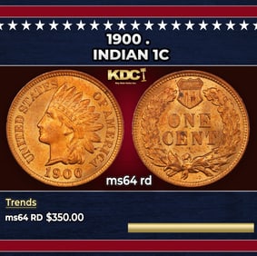 1900 Indian Cent . 1c Grades ms64 rd