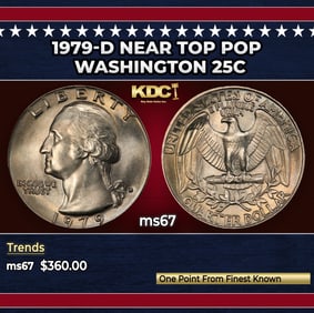 1979-d Washington Quarter Near Top Pop 25c ms67 SEGS