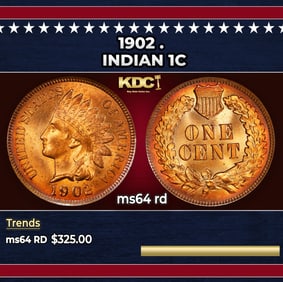 1902 Indian Cent . 1c Grades ms64 rd