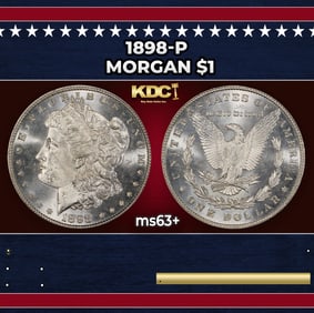 1898-p Morgan Dollar $1 Grades ms63+