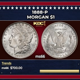 1888-p Morgan Dollar $1 Grades ms66