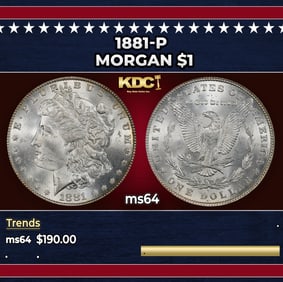 1881-p Morgan Dollar $1 Grades ms64