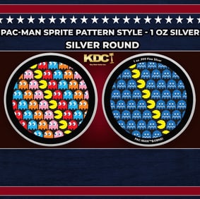 PAC-MAN Sprite Pattern style - 1 oz Silver Round Round