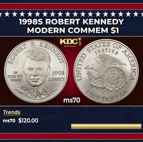1998S Robert Kennedy Modern Commem Dollar $1 ms70 SEGS