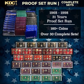 1968-1998 30 Years Proof Set Run - 164 Coins, 31 Complete Sets