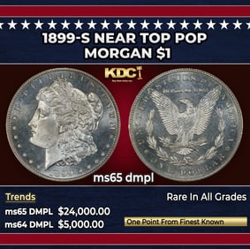 1899-s Morgan Dollar Near Top Pop $1 ms65 dmpl SEGS