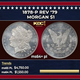1878-p Rev '79 Morgan Dollar $1 ms64+ pl SEGS