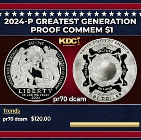 2024-p Greatest Generation Proof Modern Commem Dollar $1 pr70 dcam SEGS