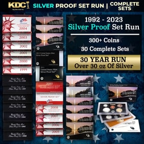 1992-2021 30 Years of US Mint SILVER Proof Sets, 308 Coins Total, 30 Complete Sets Over 30oz Of