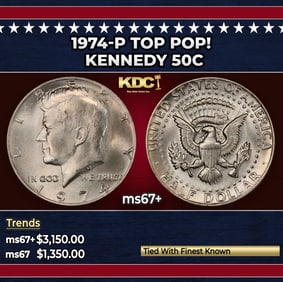 1974-p Kennedy Half Dollar TOP POP! 50c ms67+ SEGS