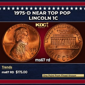 1975-d Lincoln Cent Near Top Pop 1c ms67 rd SEGS