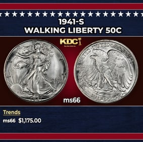 1941-s Walking Liberty Half Dollar 50c ms66 SEGS