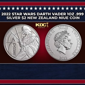 2022 Star Wars Darth Vader 1oz .999 Silver $2 New Zealand Niue Commerative Coin Grades Ungraded