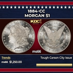 1884-cc Morgan Dollar $1 ms66 SEGS