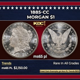 1885-cc Morgan Dollar $1 ms65 pl SEGS