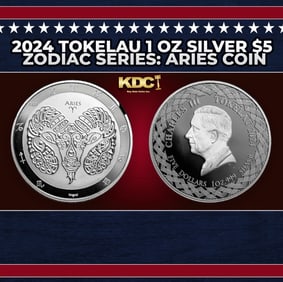 2024 Tokelau 1 oz Silver $5 Zodiac Series: Aries Coin Round