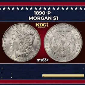 1890-p Morgan Dollar $1 Grades ms63+