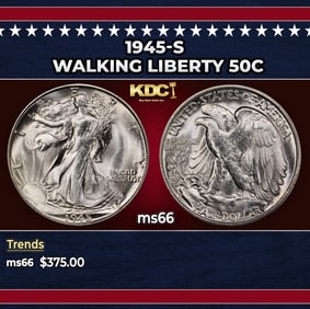 1945-s Walking Liberty Half Dollar 50c Grades ms66