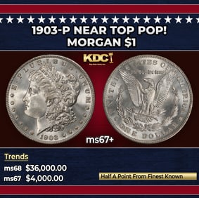 1903-p Morgan Dollar Near Top Pop! $1 ms67+ SEGS