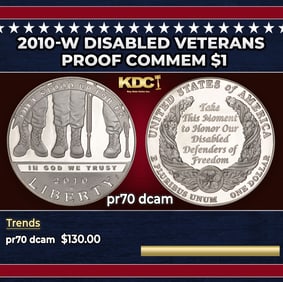 2010-W Disabled Veterans Proof Modern Commem Dollar $1 pr70 dcam SEGS