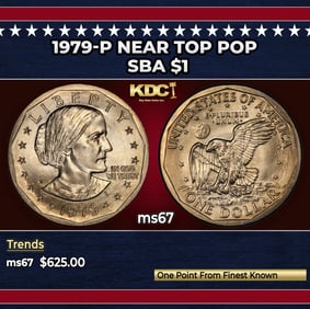 1979-p Susan B. Anthony Dollar Near Top Pop $1 ms67 SEGS
